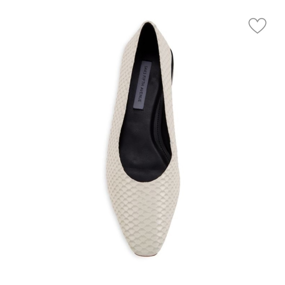 NWT SAKS Snake Embossed Flats